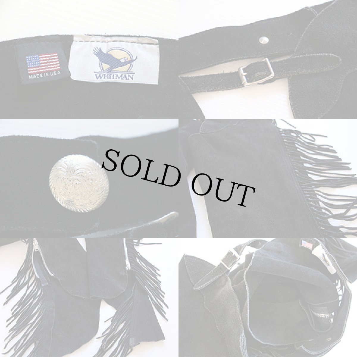 画像3: USA製 WHITMAN フリンジ スエード レザーチャップス 黒 (3)