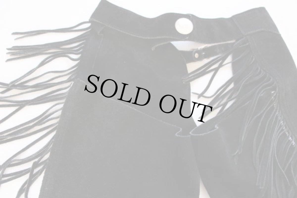 画像2: USA製 WHITMAN フリンジ スエード レザーチャップス 黒 (2)