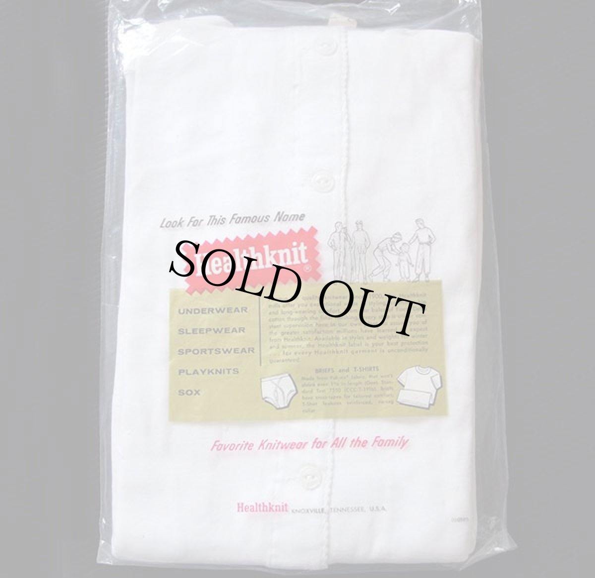 画像2: デッドストック★60s Healthknit コットン 半袖 アンダー オールインワン ユニオンスーツ 44 (2)