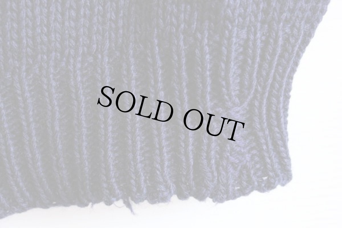 画像5: 40s Sportswear ボートネック ローゲージ ウールニット セーター 紺 (5)