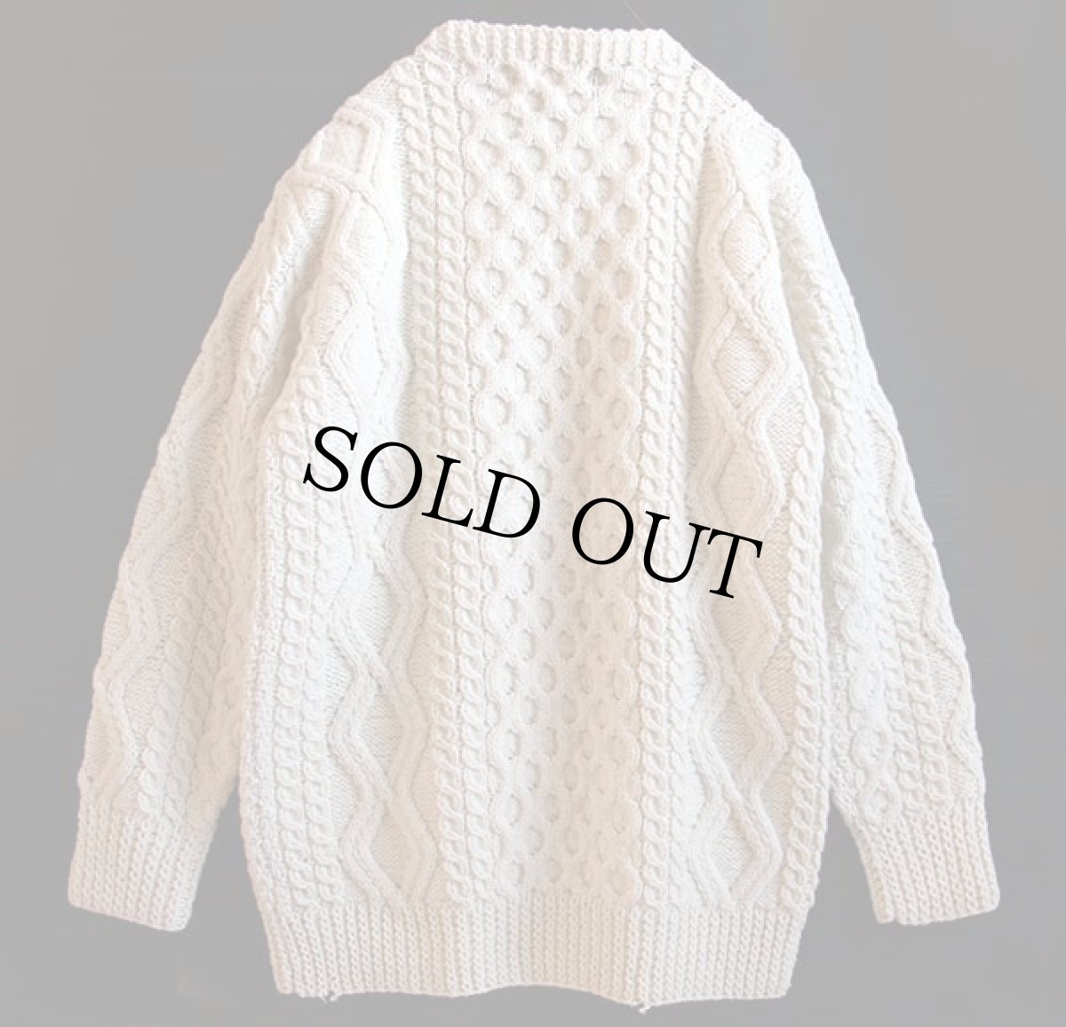 画像2: アイルランド製 Kennedy ケーブル編み ウール ハンドニット セーター★フィッシャーマン (2)