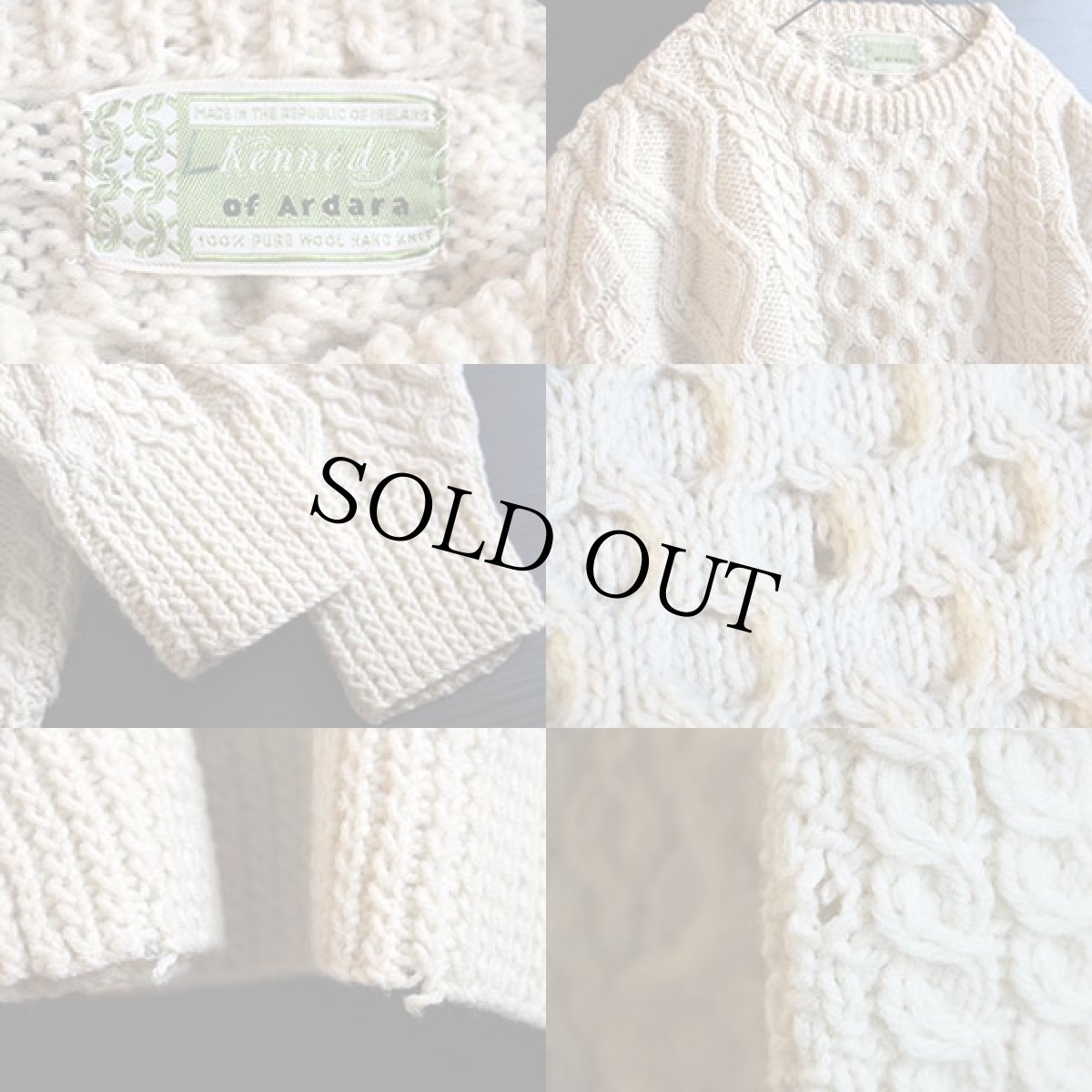 画像3: アイルランド製 Kennedy ケーブル編み ウール ハンドニット セーター★フィッシャーマン (3)