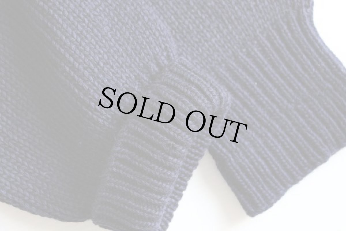 画像6: 40s Sportswear ボートネック ローゲージ ウールニット セーター 紺 (6)