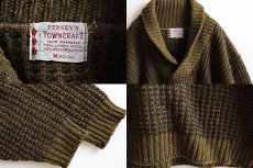 画像3: 50s PENNEY'S TOWNCRAFT ショールカラー ウールニット セーター M (3)