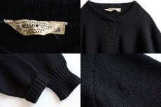 画像3: 50s NELSON KNITTING ウールニット カーディガン 黒 38 (3)