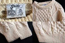 画像3: アイルランド製 Sheila ケーブル編み ウール ハンドニット セーター★フィッシャーマン (3)