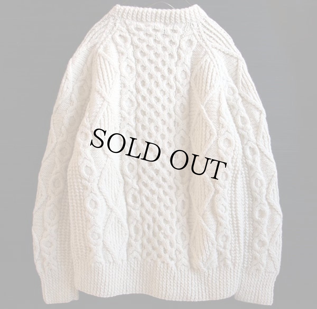 画像2: アイルランド製 Sheila ケーブル編み ウール ハンドニット セーター★フィッシャーマン (2)