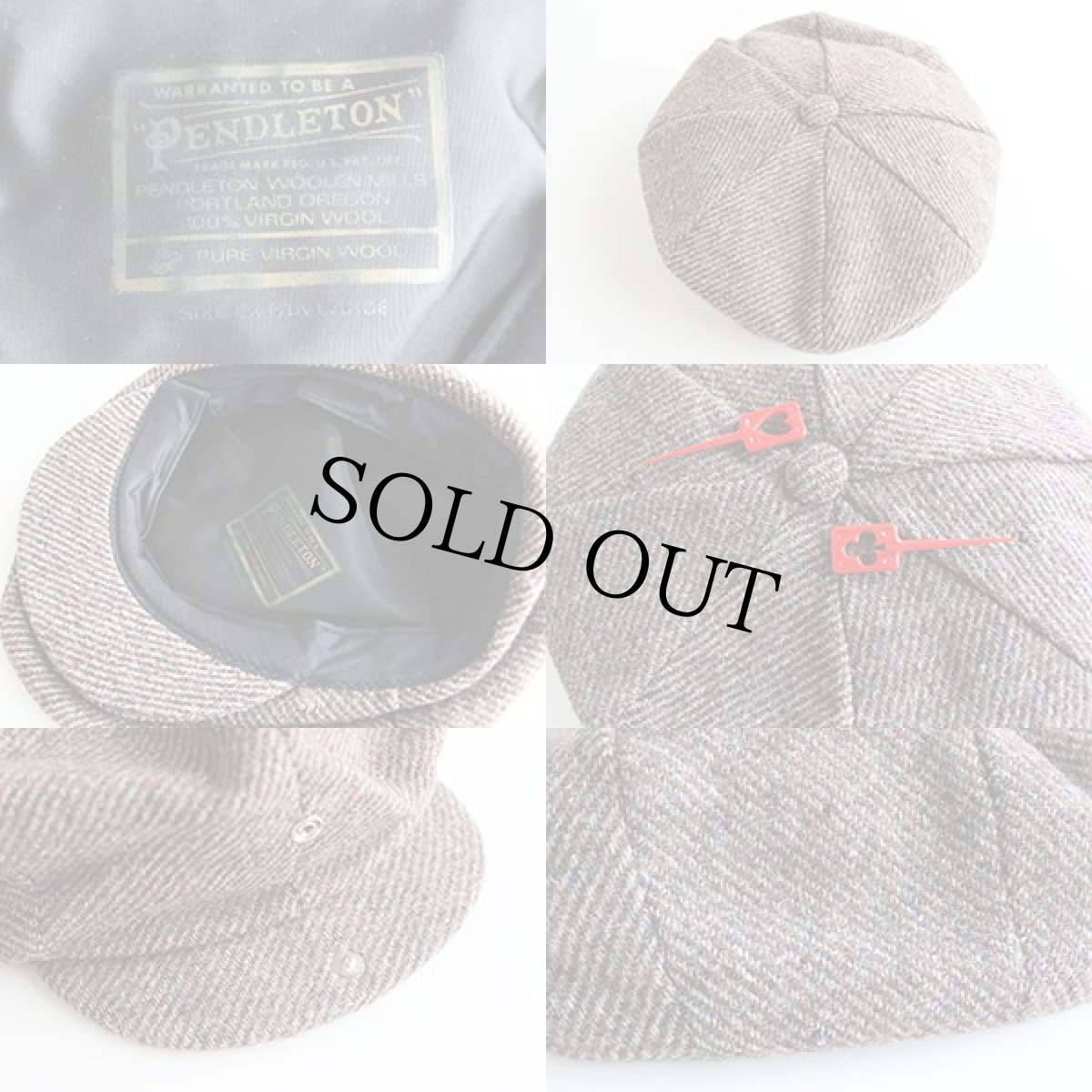 画像3: PENDLETONペンドルトン ツイード ウールキャスケット XL (3)