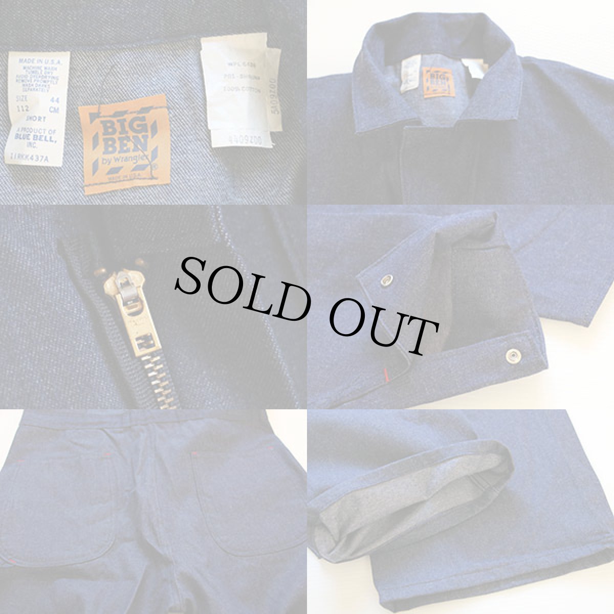 画像3: デッドストック★80s USA製 BIG BEN by Wranglerラングラー デニム オールインワン 44★つなぎ (3)