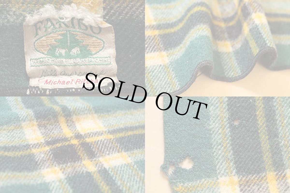 画像3: 50s Faribo チェック ウール ブランケット (3)