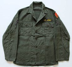 画像1: 50s 米軍 U.S.ARMY パッチ付き ユーティリティシャツ S (1)