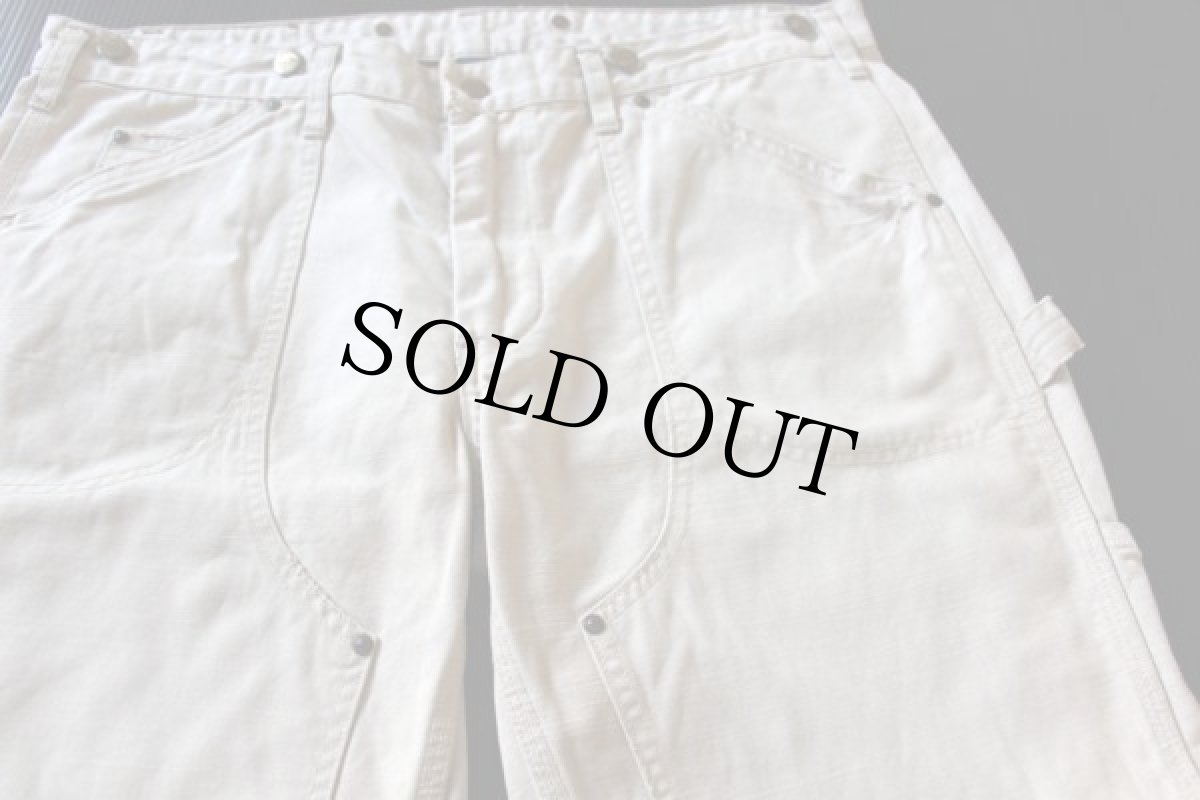 画像2: ポロ ラルフローレン ビンテージ加工 ダック地 ダブルニー ペインターパンツ (2)