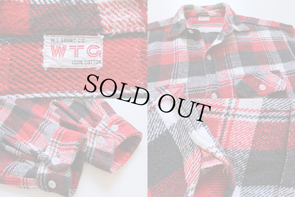 画像3: 60s WTG W.T.GRANT チェック マチ付き コットン フランネルシャツ (3)