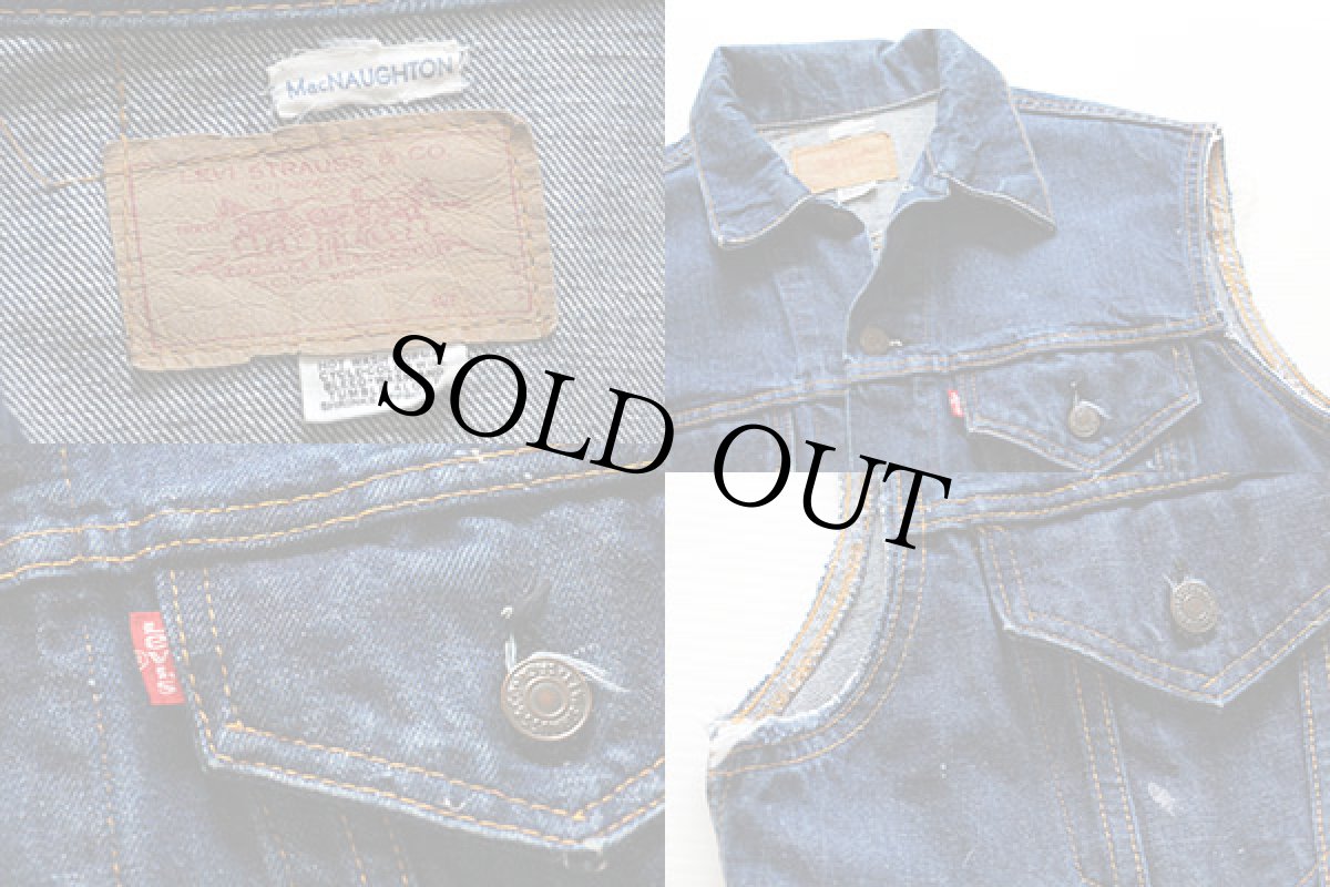 画像3: 70s USA製 Levi'sリーバイス 70505 カットオフ デニムベスト 42 (3)