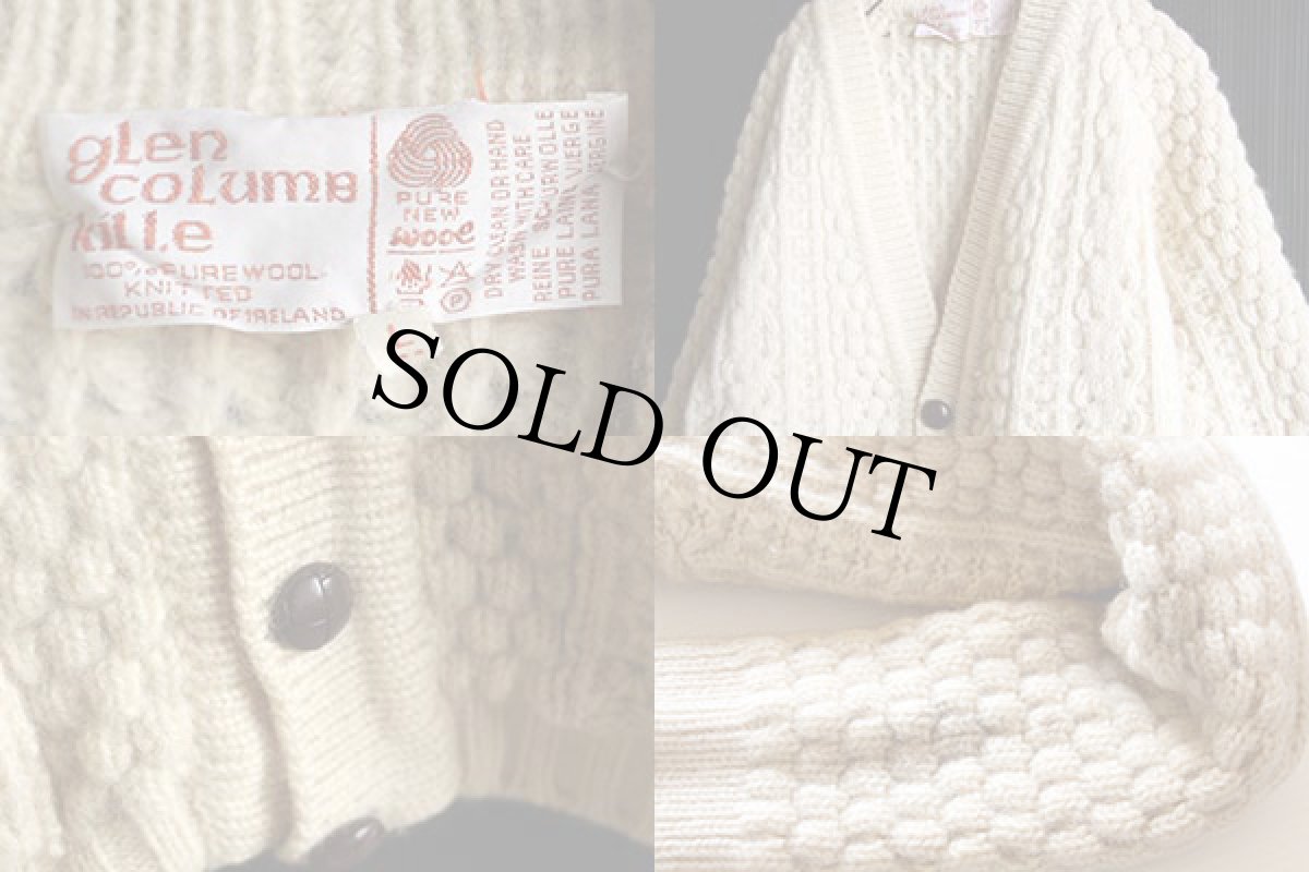 画像3: アイルランド製 glen columb ケーブル編み ウールニット カーディガン L★フィッシャーマン (3)