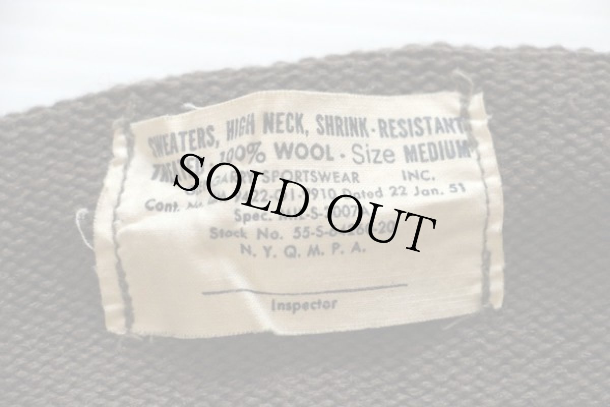 画像4: デッドストック★50s 米軍 U.S.ARMY 5ボタン ハイネック ウールニット セーター M (4)