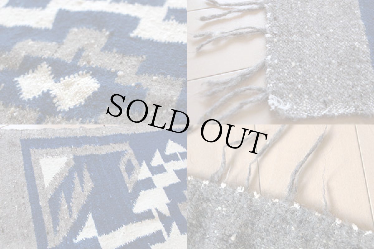 画像3: フォークロア柄 アルパカ混 ラグ マット (3)