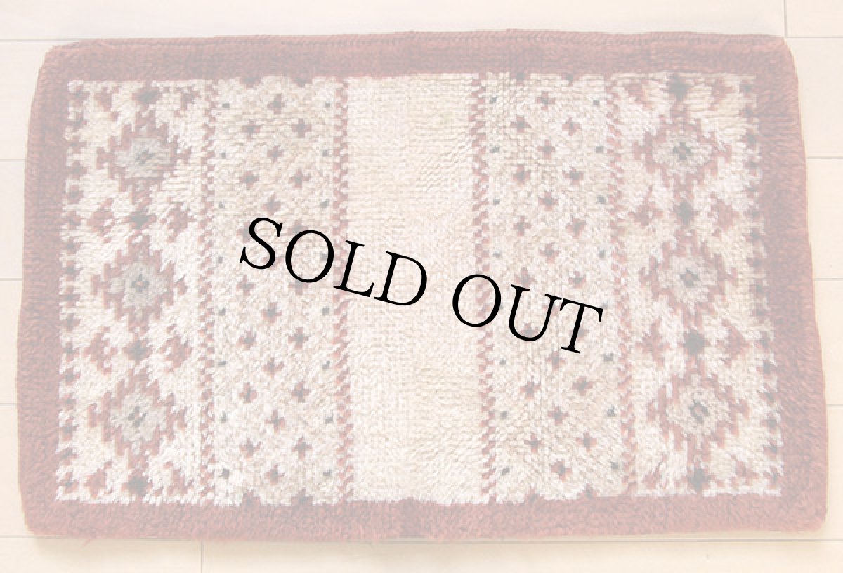 画像2: 70s フォークロア柄 ラグ マット (2)