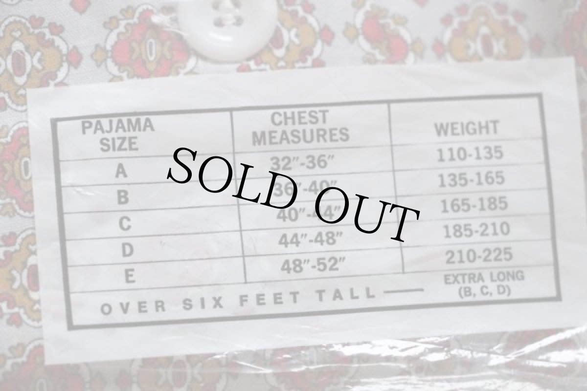 画像5: デッドストック★60s Prangebilt 小紋柄 総柄 パジャマ シャツ&パンツ セット C (5)