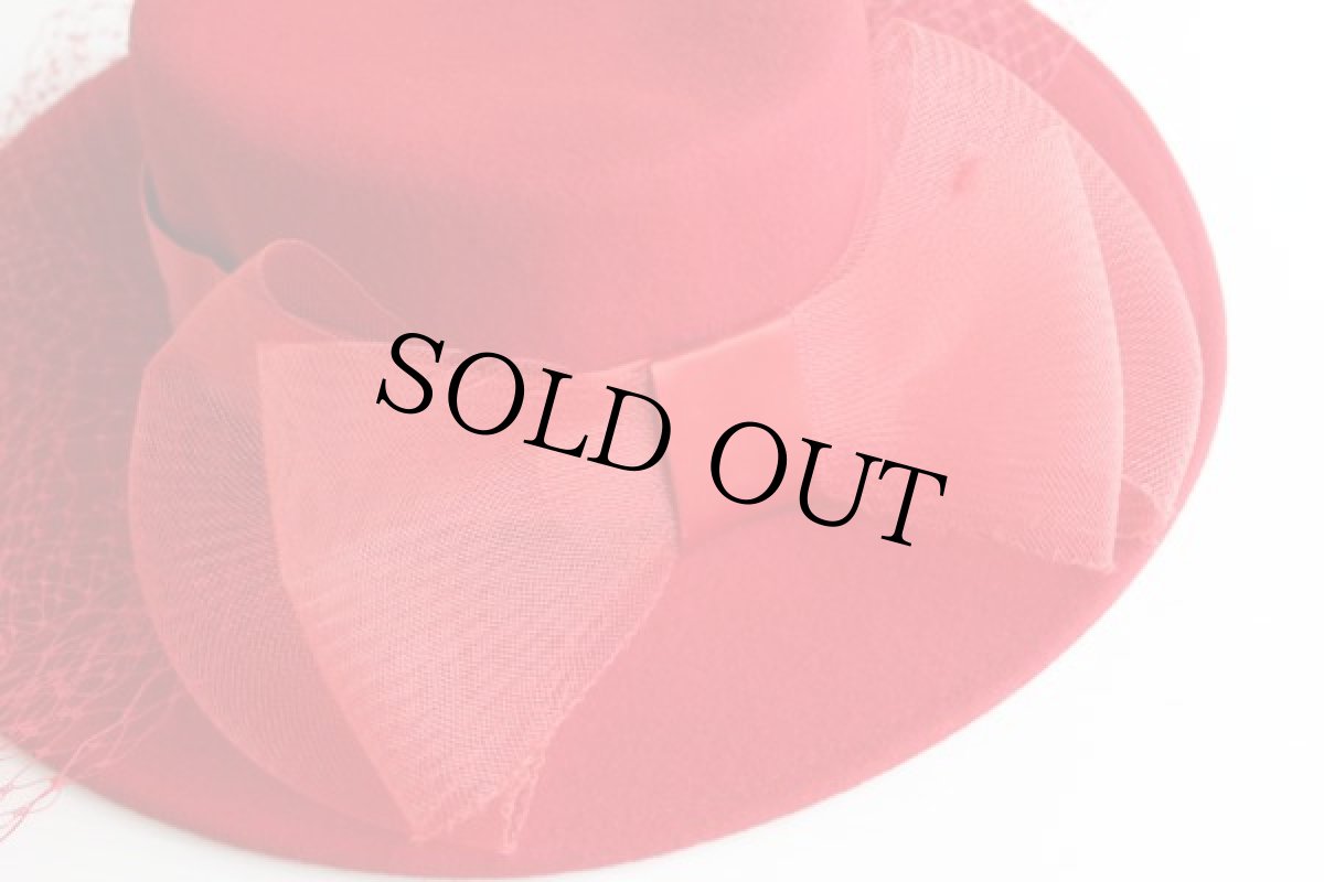 画像6: USA製 BOLLMAN チュール付き ツバ広 フェルト ハット (6)