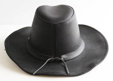 画像3: USA製 HENSCHEL HAT ヘンシェル コンチョ付き レザー カウボーイハット 黒 M★ウエスタン (3)