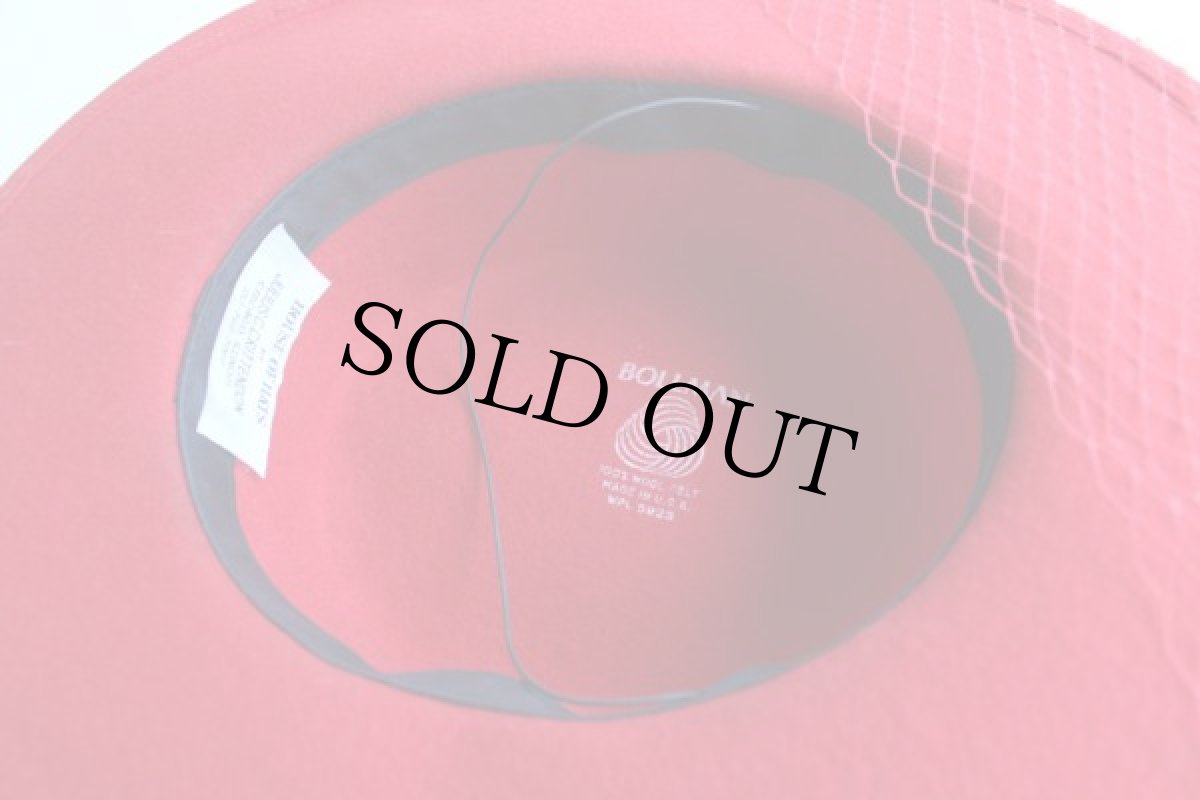 画像5: USA製 BOLLMAN チュール付き ツバ広 フェルト ハット (5)