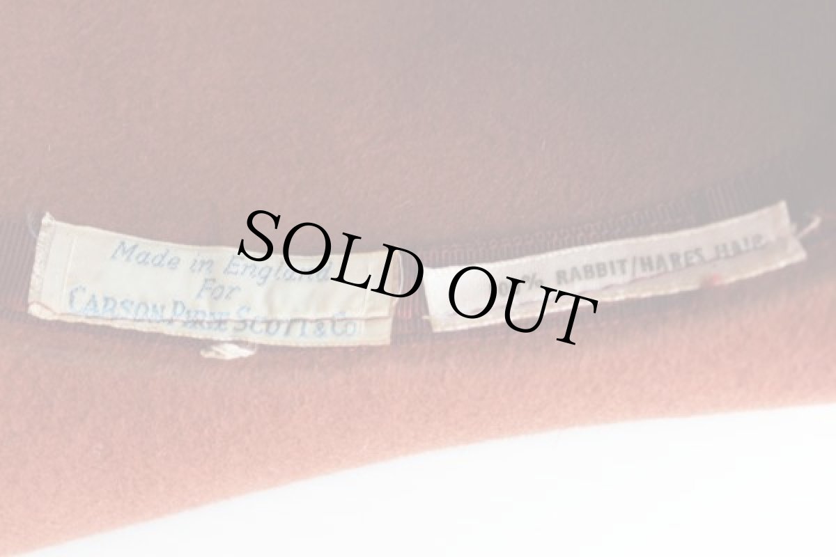 画像4: ビンテージ 英国製 CARSON PIRIE SCOTT ラビットヘア フェルト ボーラーハット (4)