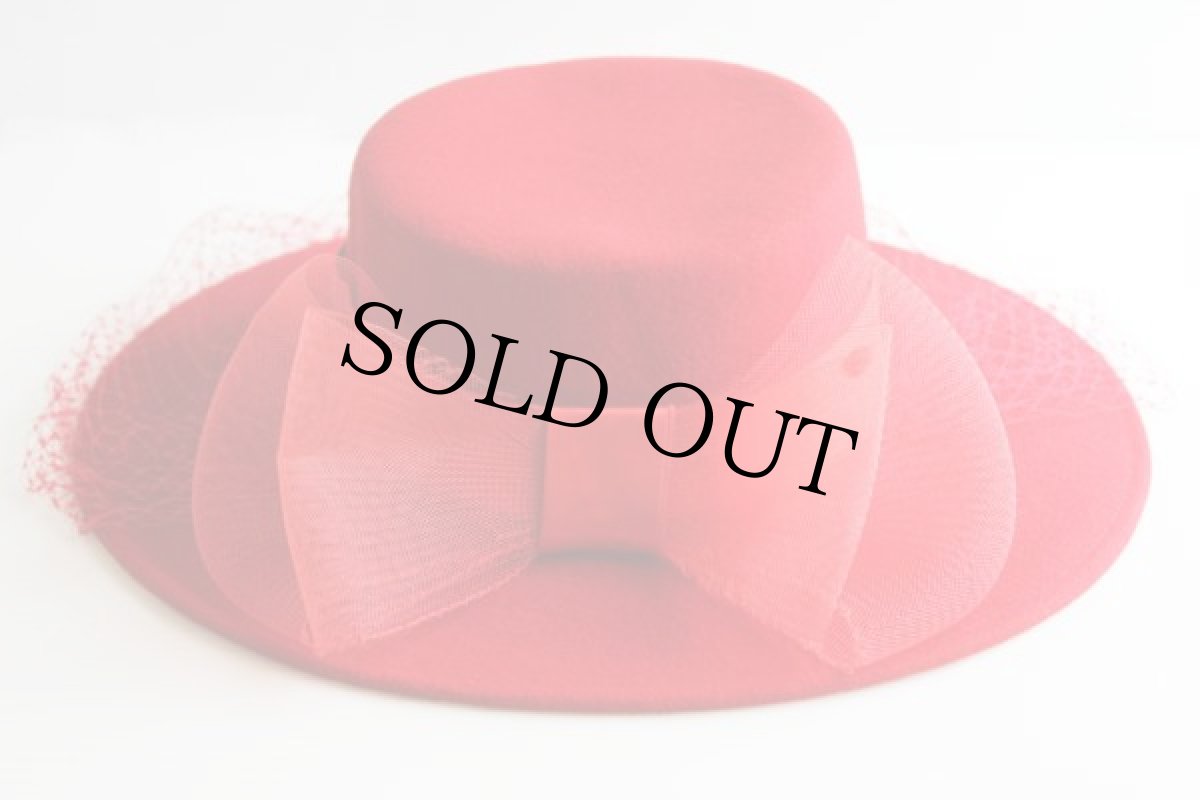 画像3: USA製 BOLLMAN チュール付き ツバ広 フェルト ハット (3)