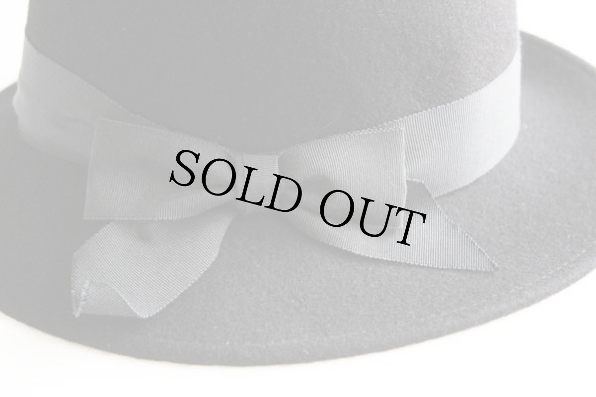 画像6: ビンテージ Ms.Jo Ann フェルト ボーラーハット 黒 (6)