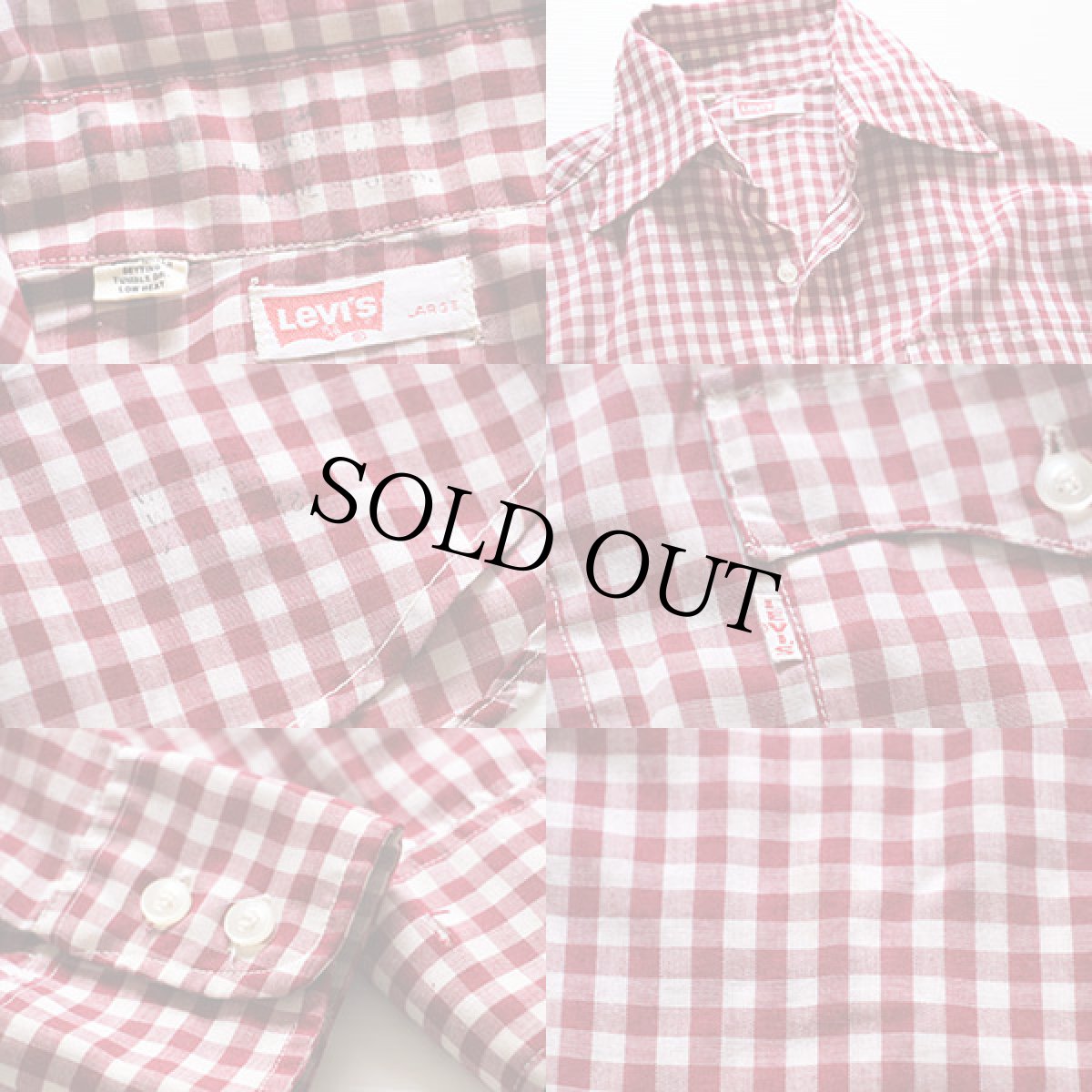 画像3: 70s USA製 LEVI'Sリーバイス BIGE ギンガムチェック シャツ L (3)