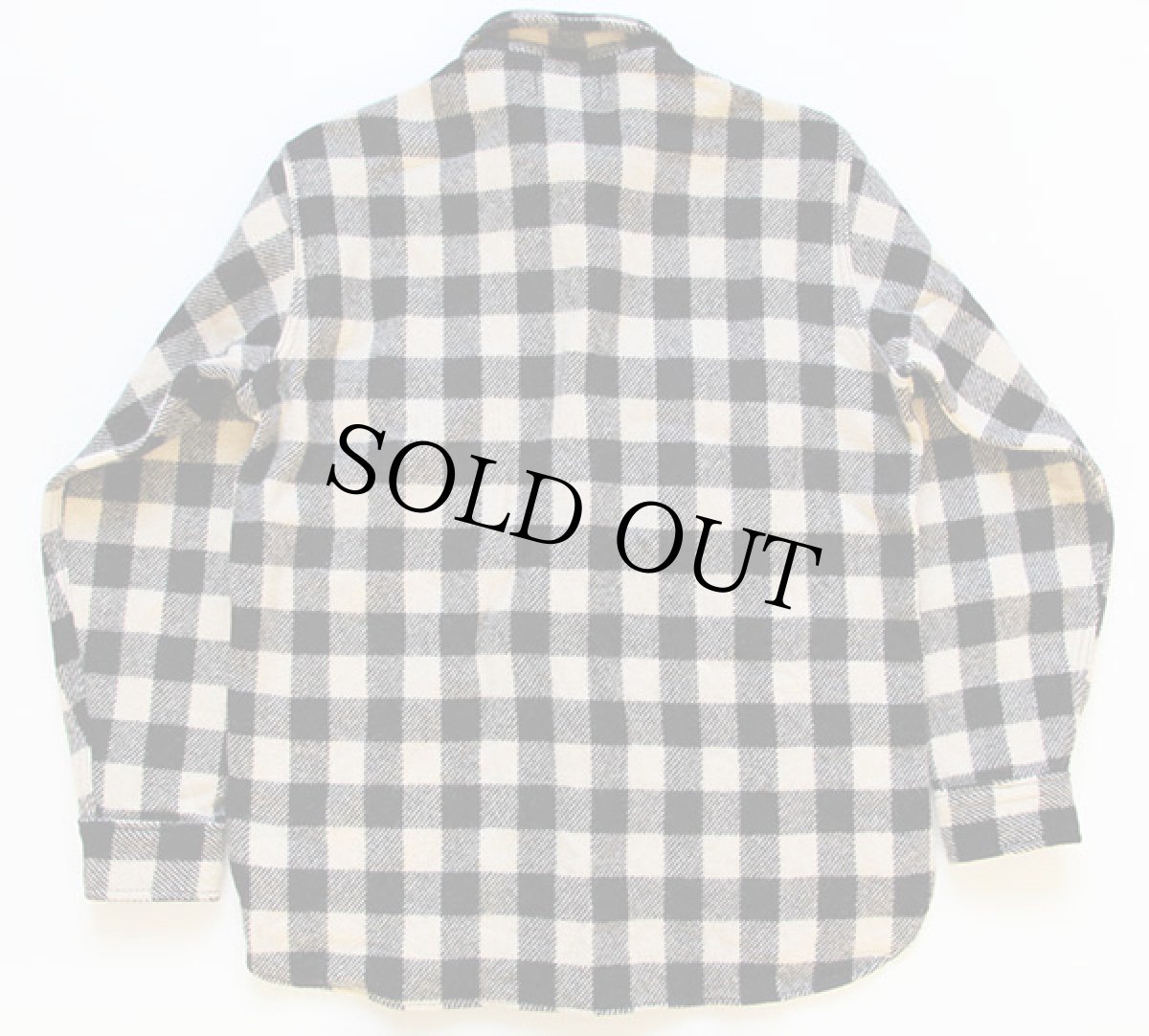 画像2: 80s USA製 L.L.Bean MAINE GUIDE SHIRT バッファローチェック ウールシャツ 黒×白 M (2)