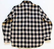 画像2: 80s USA製 L.L.Bean MAINE GUIDE SHIRT バッファローチェック ウールシャツ 黒×白 M (2)