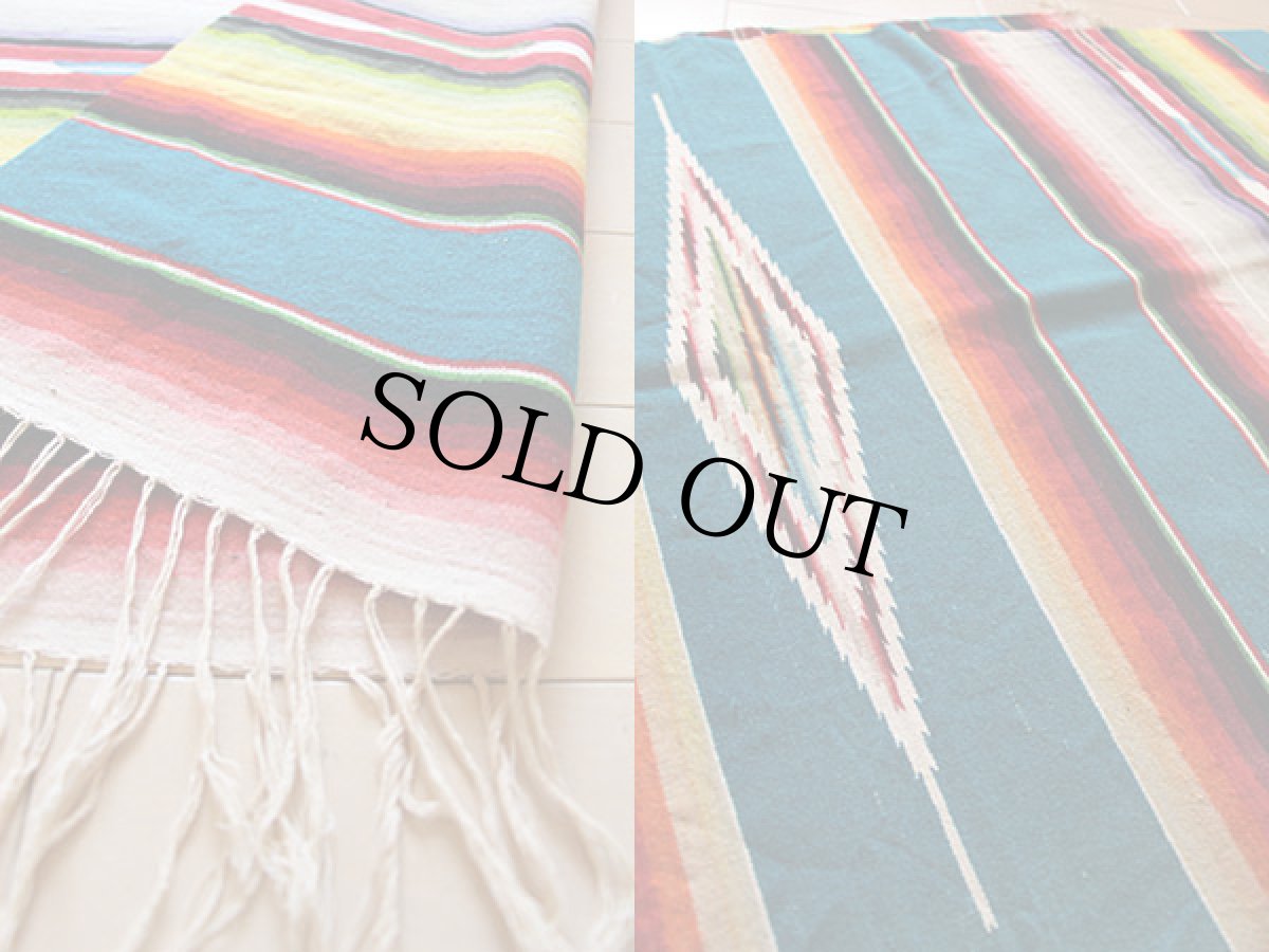 画像3: ビンテージ メキシカン ラグ サラペ (3)