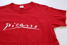 画像1: 80s USA製 picassoピカソ ロゴ Tシャツ 赤 M (1)