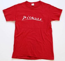 画像2: 80s USA製 picassoピカソ ロゴ Tシャツ 赤 M (2)