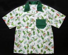 画像1: 70s GREEN GIANTグリーンジャイアント 総柄 半袖シャツ (1)