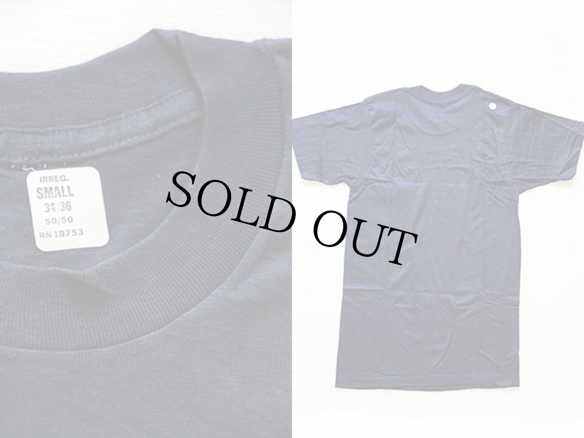 画像3: デッドストック★70s 無地 ポケットTシャツ 紺 S★B (3)