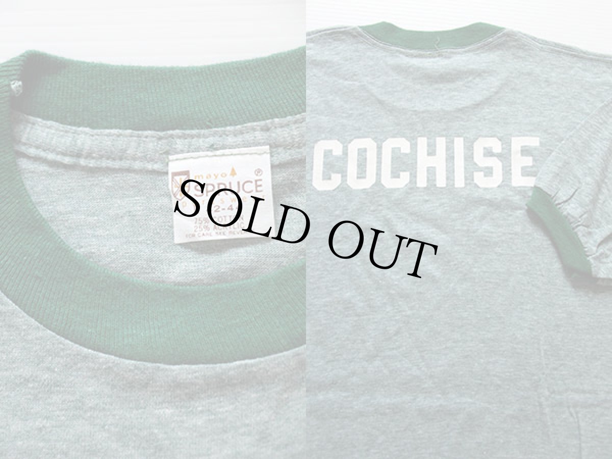 画像3: デッドストック★80s USA製 mayo SPRUCE COCHISE リンガーTシャツ 杢グリーン (3)