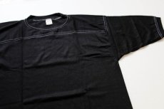 画像1: デッドストック★80s USA製 sportswear 無地 フットボールTシャツ 黒 L (1)