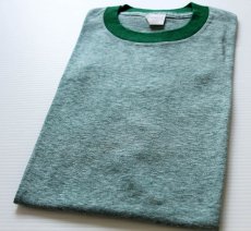 画像1: デッドストック★80s USA製 mayo SPRUCE COCHISE リンガーTシャツ 杢グリーン (1)