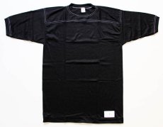 画像2: デッドストック★80s USA製 sportswear 無地 フットボールTシャツ 黒 L (2)