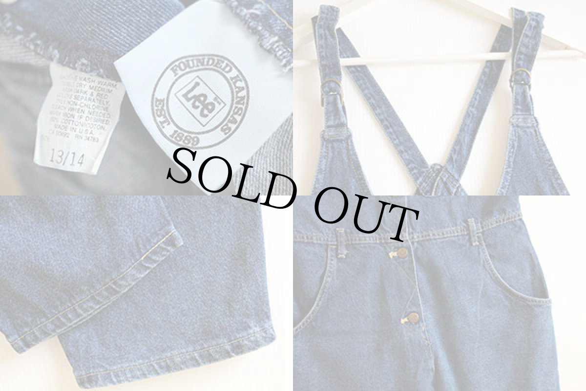 画像3: 90s USA製 Leeリー デニム サロペット 13/14★オーバーオール (3)