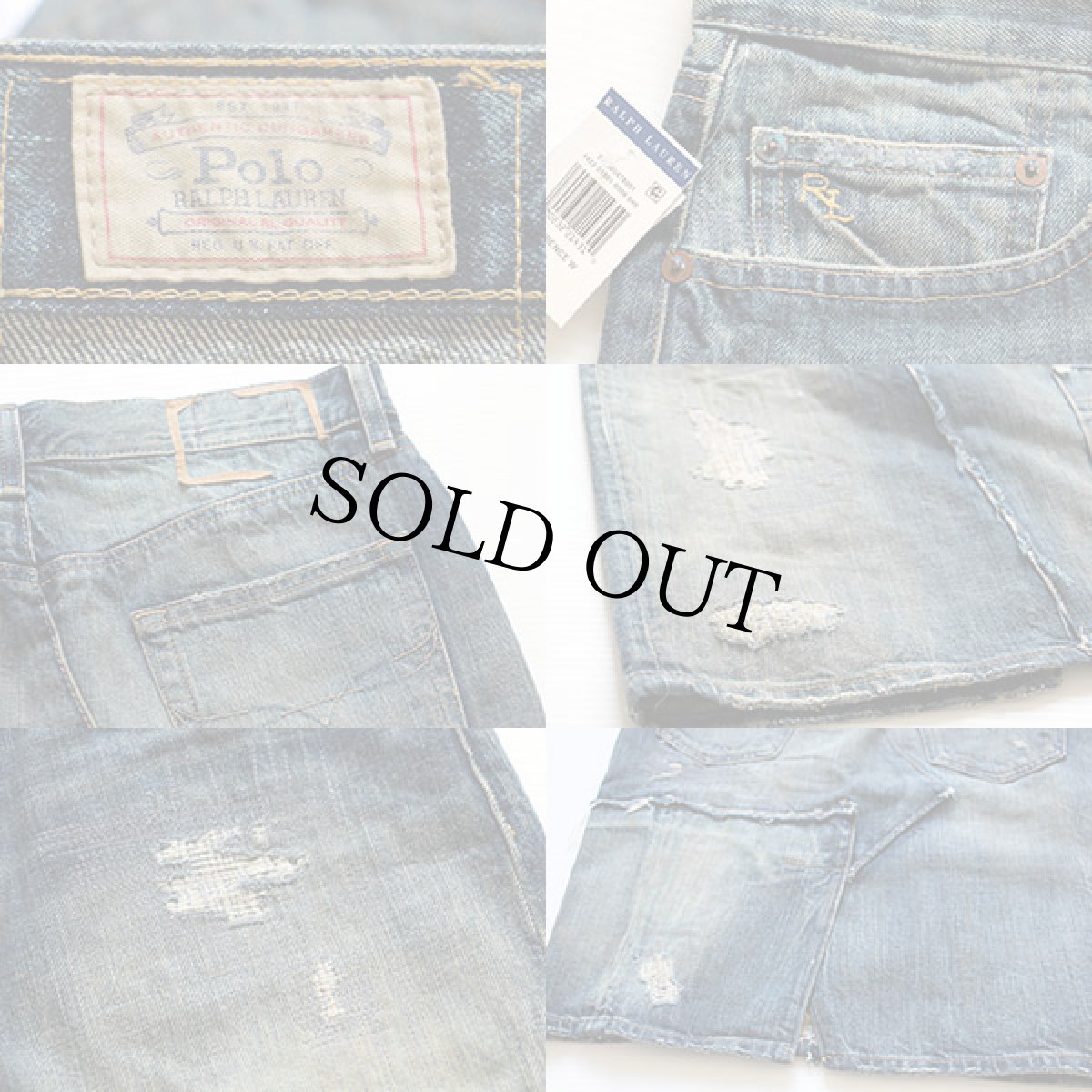 画像3: 未使用★ポロ ラルフローレン ダメージ加工 デニム スカート 6★ボロ (3)