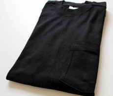 画像1: デッドストック★90s USA製 BVD 無地 コットン ポケットTシャツ 黒 L (1)