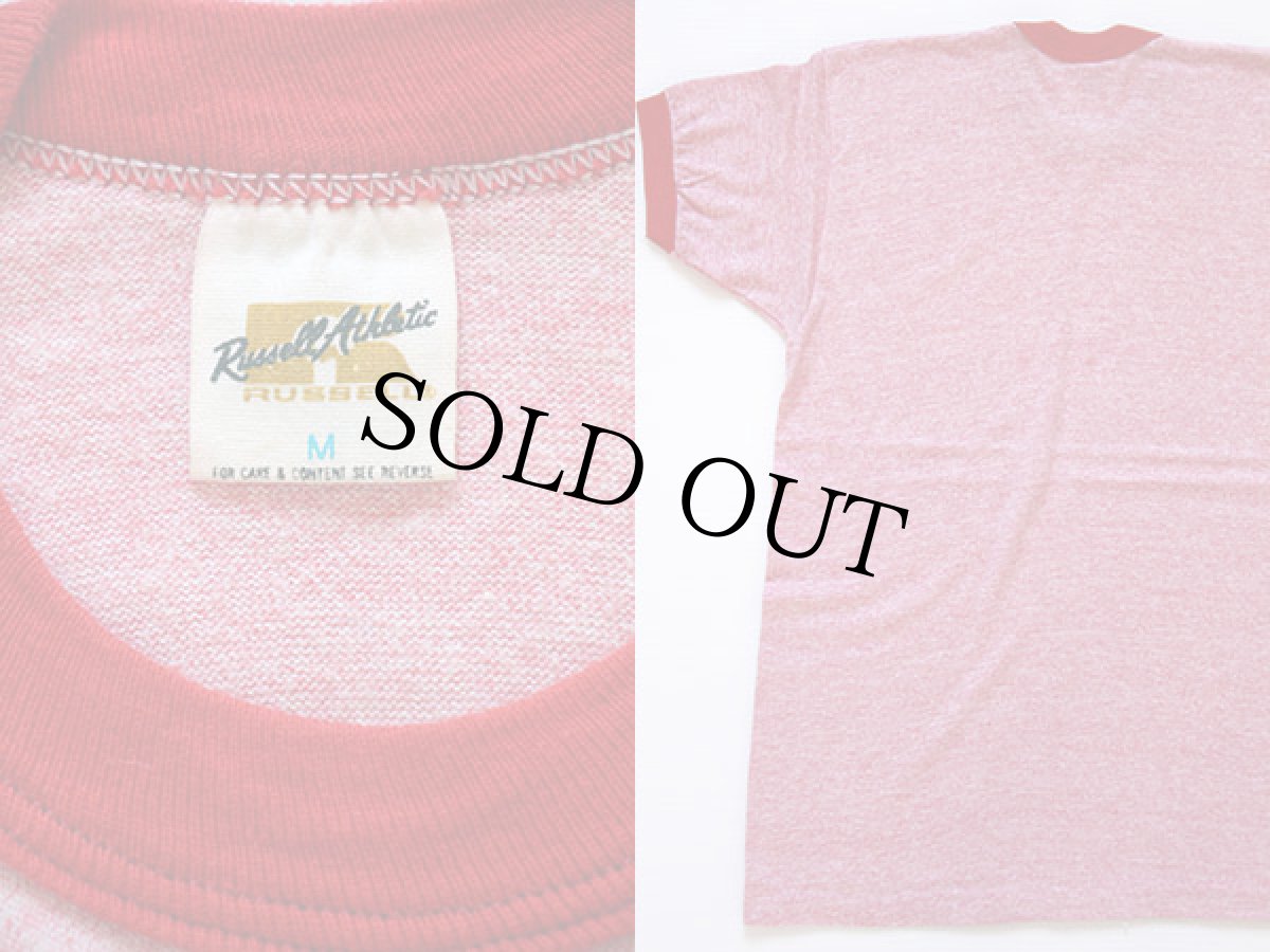 画像3: 80s USA製 RUSSELLラッセル FIGHTING SAINTS リンガーTシャツ 杢レッド M (3)