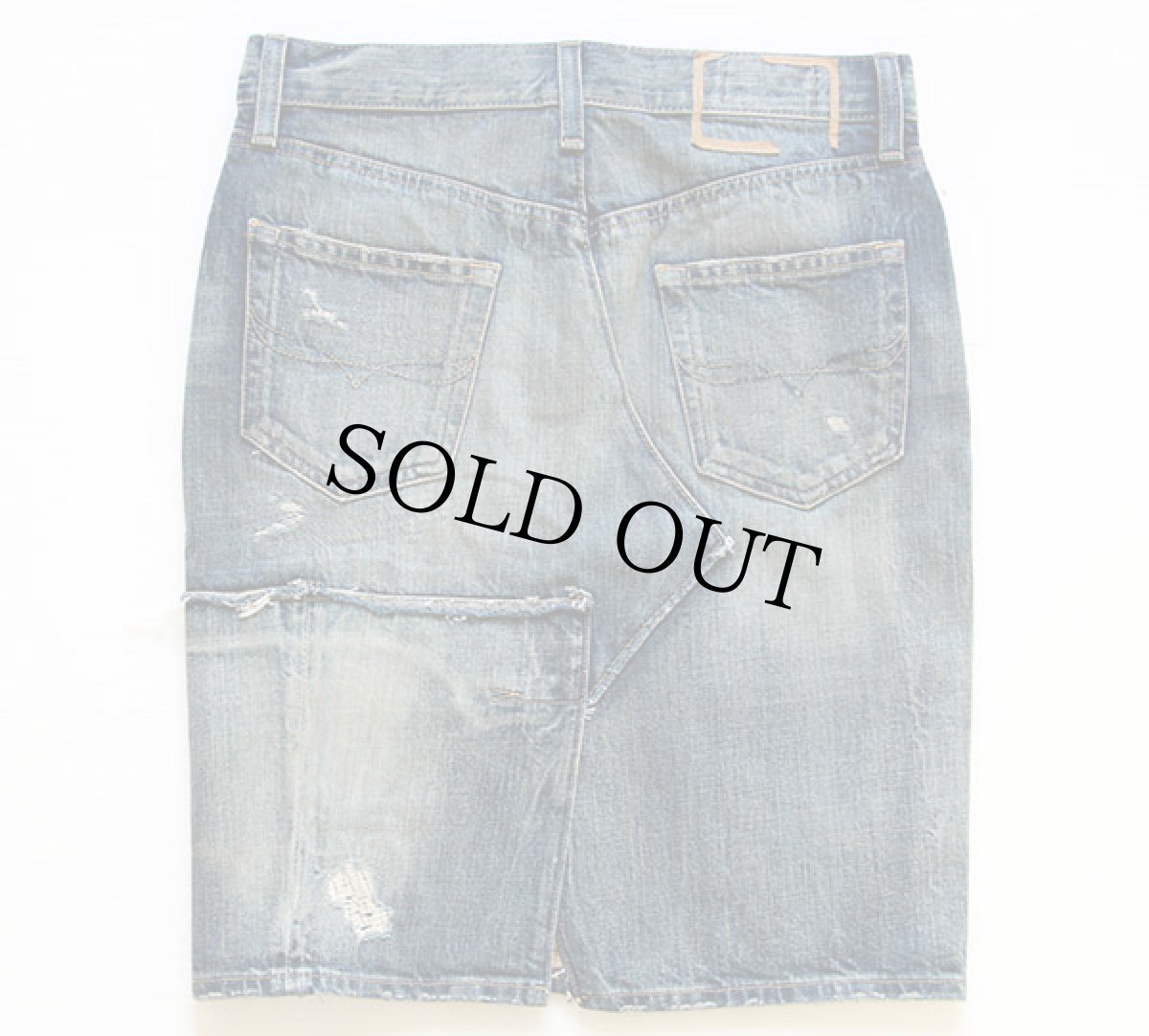 画像2: 未使用★ポロ ラルフローレン ダメージ加工 デニム スカート 6★ボロ (2)