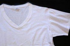 画像1: 50s PENNEY'S TOWNCRAFT Vネック 無地 コットンTシャツ 白 L (1)