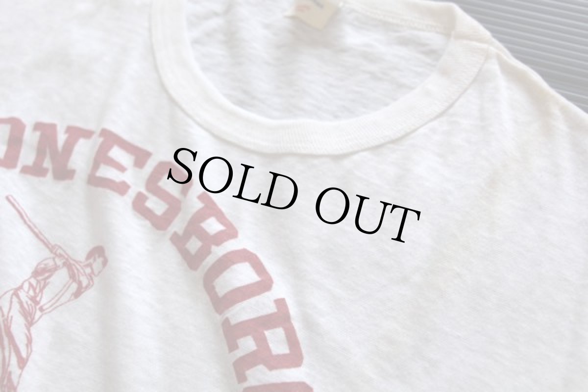 画像5: 50s Cardean JONESBORO HIGH 染み込みプリント コットンTシャツ 白 L (5)