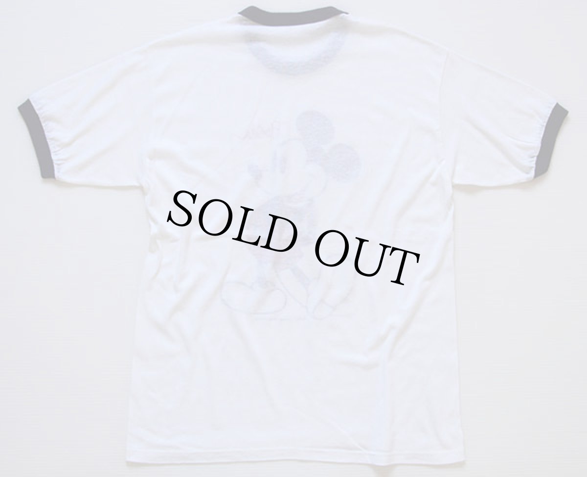 画像3: 80s USA製 Velva Sheen ミッキー マウス リンガーTシャツ 白×紺 L (3)