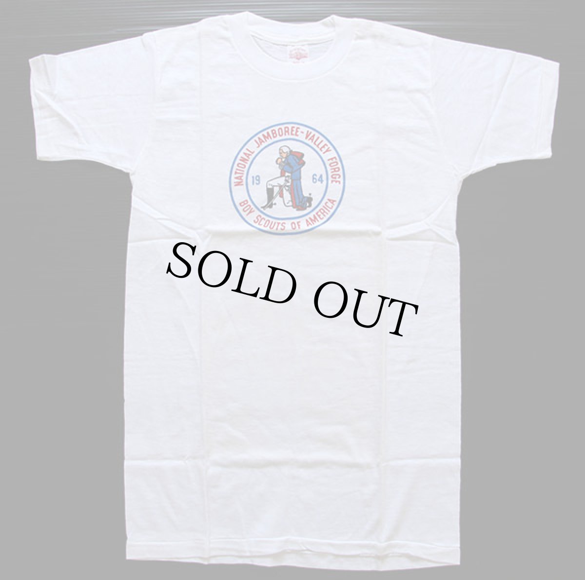 画像2: デッドストック★60s BSA ボーイスカウト NATIONAL JAMBOREE 染み込みプリント コットンTシャツ 白 16 (2)